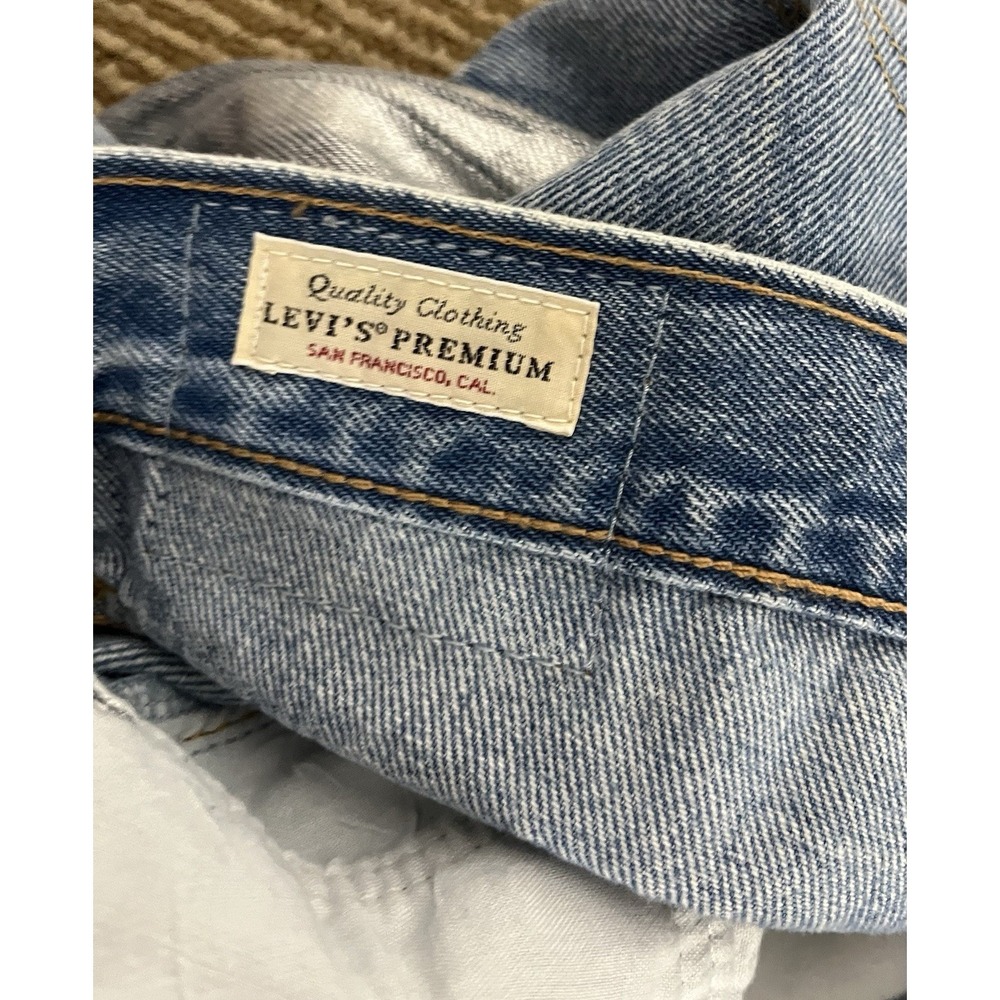 Levi's Premium XL Straight Women's 31 Blue Jeans Silver Metallic Stripe - Picture 9 of 12